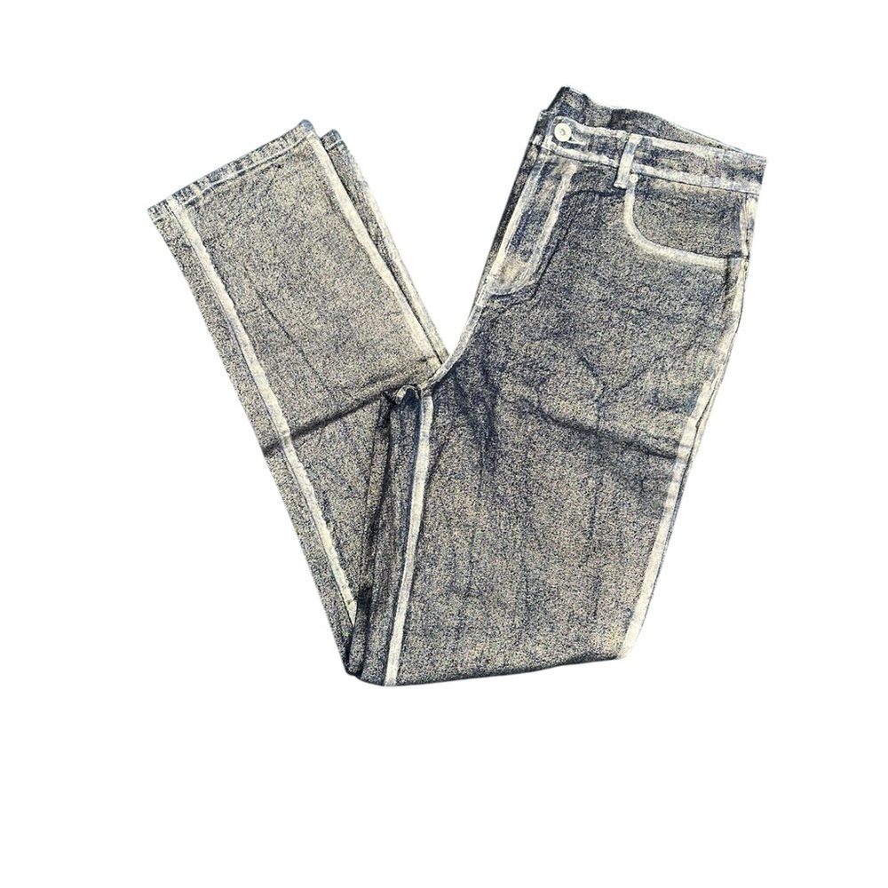 Women’s Distressed Black and Gold Jeans by Diane Gilman size 10